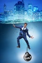 The businessman drowning under the burden of sin and guilt Royalty Free Stock Photo