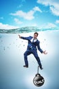 The businessman drowning under the burden of sin and guilt Royalty Free Stock Photo