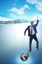The businessman drowning under the burden of sin and guilt Royalty Free Stock Photo