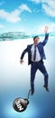 Businessman drowning under the burden of sin and guilt Royalty Free Stock Photo