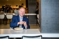 Businessman eating lunch Royalty Free Stock Photo