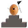 Businessman egg climbing stairs , success concept