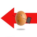 Businessman egg keep walking on white background