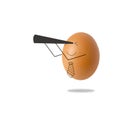 Businessman egg looking forward with binoculars Royalty Free Stock Photo