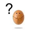 Businessman egg thinking with question marks Royalty Free Stock Photo