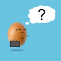 Businessman egg thinking with question marks Royalty Free Stock Photo