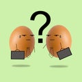 Businessman egg thinking with question marks Royalty Free Stock Photo