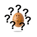 Businessman egg thinking with question marks Royalty Free Stock Photo