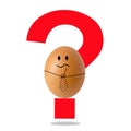 Businessman egg thinking with question marks Royalty Free Stock Photo
