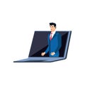 Businessman elegant in laptop computer