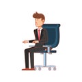 businessman elegant sitting in chair