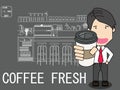 Businessman employee holding coffee