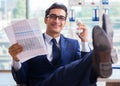 Businessman employee talking on the office phone Royalty Free Stock Photo