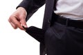 Businessman empty pocket Royalty Free Stock Photo