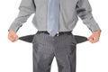 Businessman with empty pockets