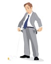 Businessman with empty pockets Royalty Free Stock Photo