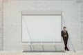 Businessman with empty whiteboard Royalty Free Stock Photo
