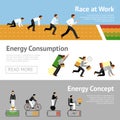 Businessman Energy Banner Set