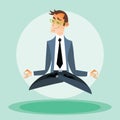 Businessman engaged in yoga