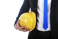Businessman with engineer helmet Royalty Free Stock Photo
