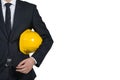 Businessman engineer holding helmet Royalty Free Stock Photo