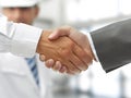 Businessman and engineer shaking hands after successful meeting Royalty Free Stock Photo