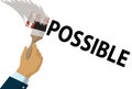 Businessman erasing the word impossible with painting Royalty Free Stock Photo