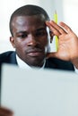 Businessman examining documents