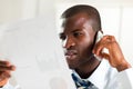 Businessman examining documents