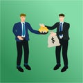 Businessman exchange idea and money concept