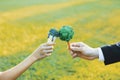 Businessman exchange tree to a boy holding melting Earth. Gyre