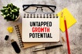 text untapped growth potential on white paper Royalty Free Stock Photo