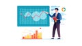 Businessman explaining chart data for strategy finance, vector design Generative AI Royalty Free Stock Photo