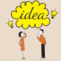 Businessman explaining about idea