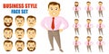 Businessman Face Set Cartoon character