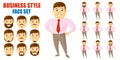 Businessman Face Set Cartoon character