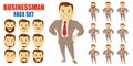 Businessman Face Set Cartoon character