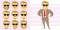 Businessman Face Set Cartoon character