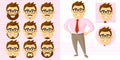 Businessman Face Set Cartoon character