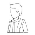 Businessman faceless in suit and half body monochrome silhouette dotted