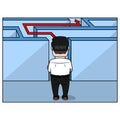 Businessman Facing Back Color Illustration