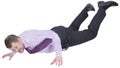 Businessman falling down on white background Royalty Free Stock Photo