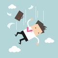 Businessman is falling from sky
