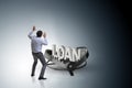 The businessman falling into the trap of loan credit Royalty Free Stock Photo