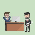 Businessman Feel Enjoy In Work Color Illustration