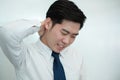 Businessman feel pain in their back while working in the office, medical concept