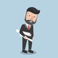Businessman Feel Very Tired Color Illustration Royalty Free Stock Photo
