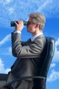 Businessman fieldglasses futur Royalty Free Stock Photo