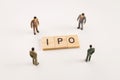 Businessman figures meeting on ipo conceptual