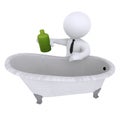 Businessman filling bath tub Royalty Free Stock Photo